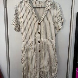 Short sleeve striped romper